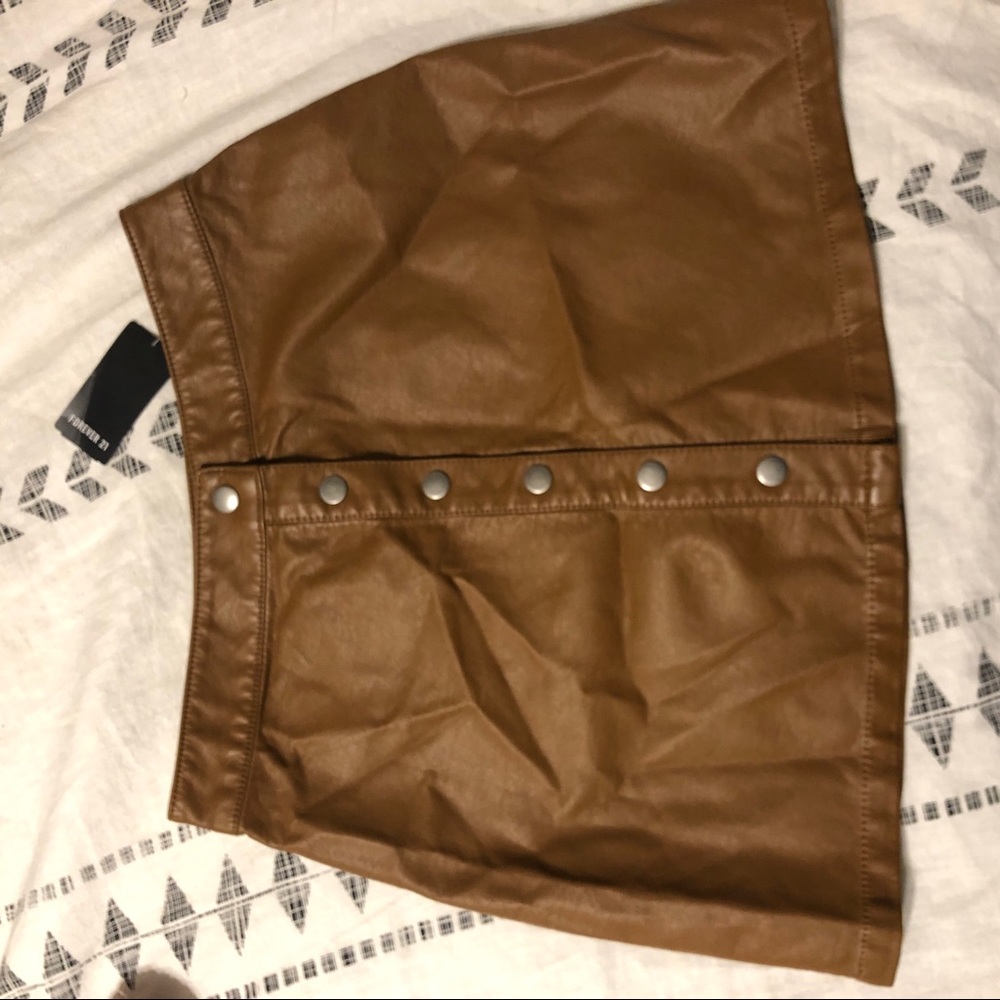 Forever 21 tan/brown leather skirt